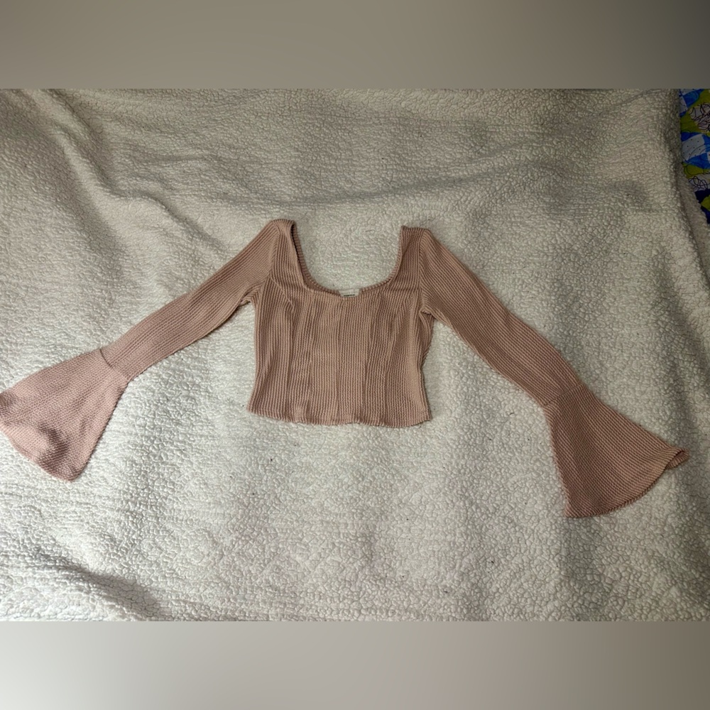 Elegant Tan Bell Sleeve Top